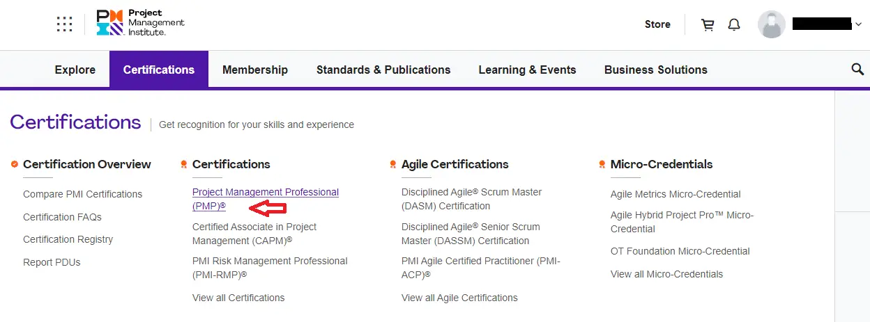 PMP application process step 2