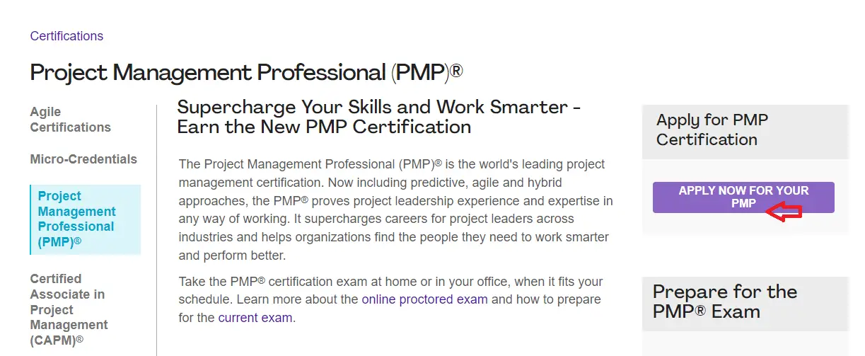 PMP application process step 3