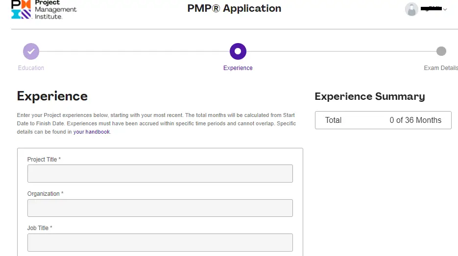 PMP application process step 6