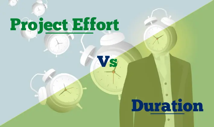 project duration effort elapsed time difference